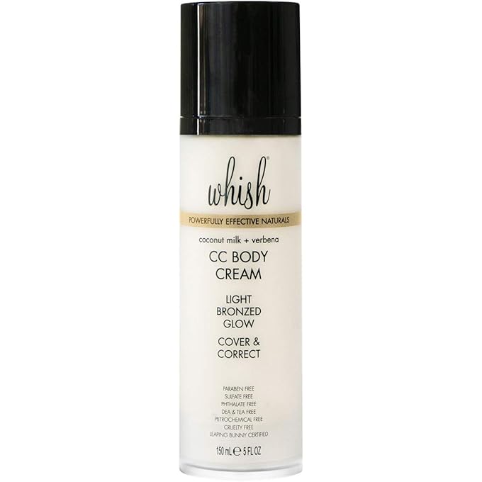 كريم الجسم Whish Coconut Milk & Verbena CC - مرطب مصحح اللون مع زبدة الشيا والألوة - يترك البشرة بتوهج فوري - خالي من بارابين وكبريتات - 5 أونصات سائلة